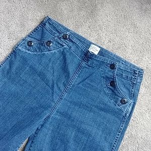 Slim Wide Leg Sailor Cut Button Up J. Crew Jeans
